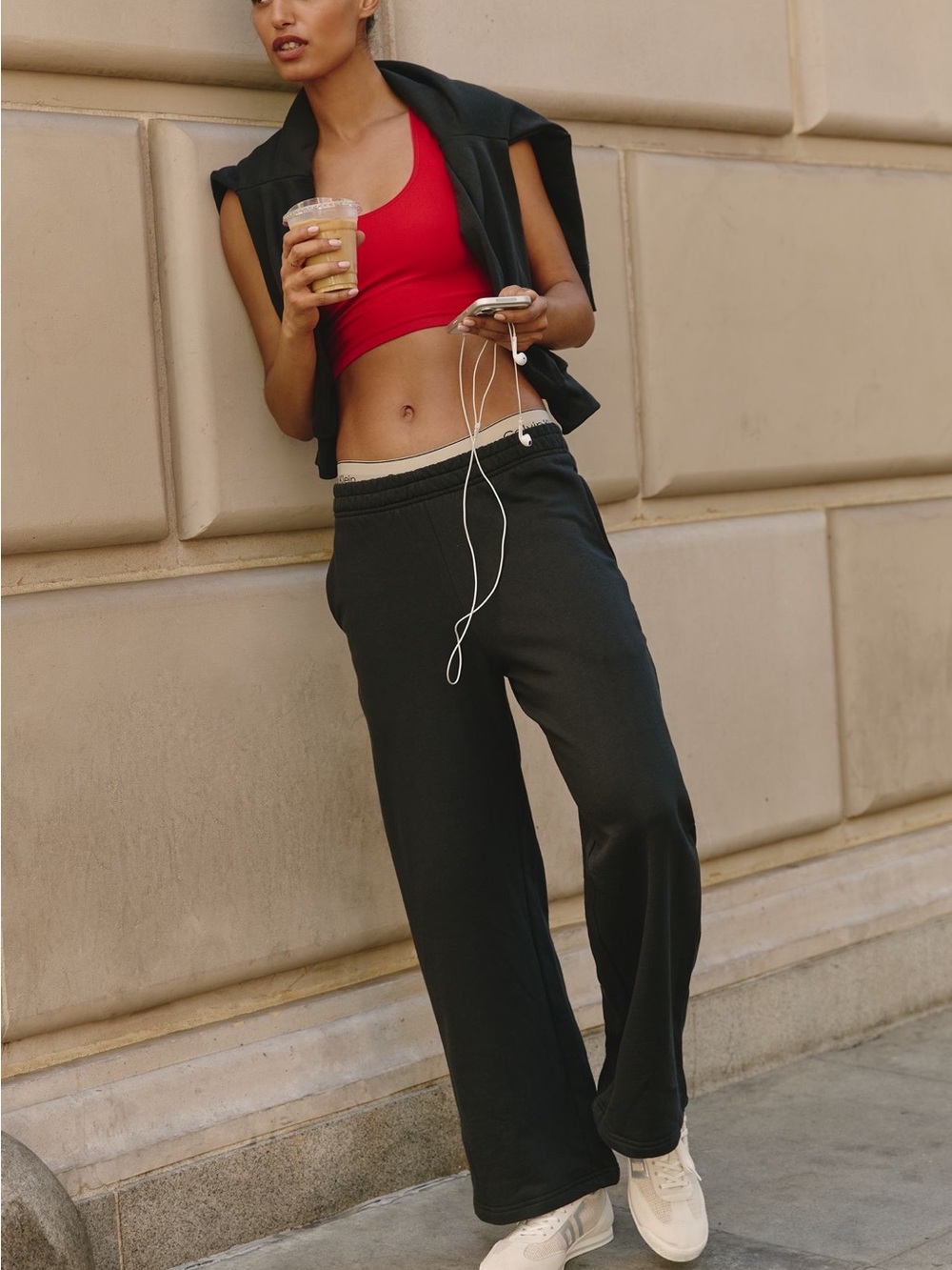Daily Practice Back When Wide-Leg Sweatpants - Black